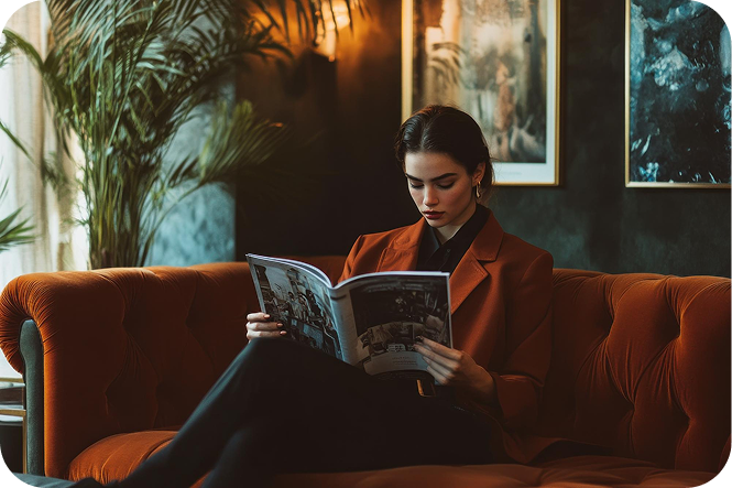 Client on sofa